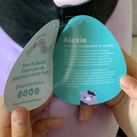 Squishmallow Alexie Purple Cow Gold Horns 14" NWT - Picture 4 of 4